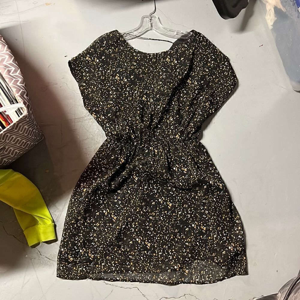 NWT Small Molly Bracken Printed Black Mini Dress